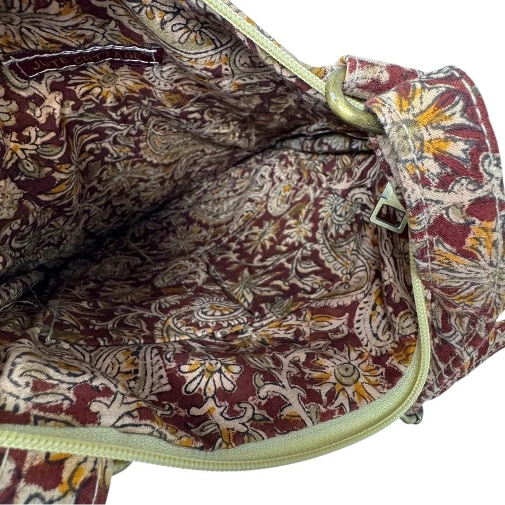 Jute Cottage Sling Handbag Dobby Jute Fabric‎ Ethnic Block Kalamkari Design